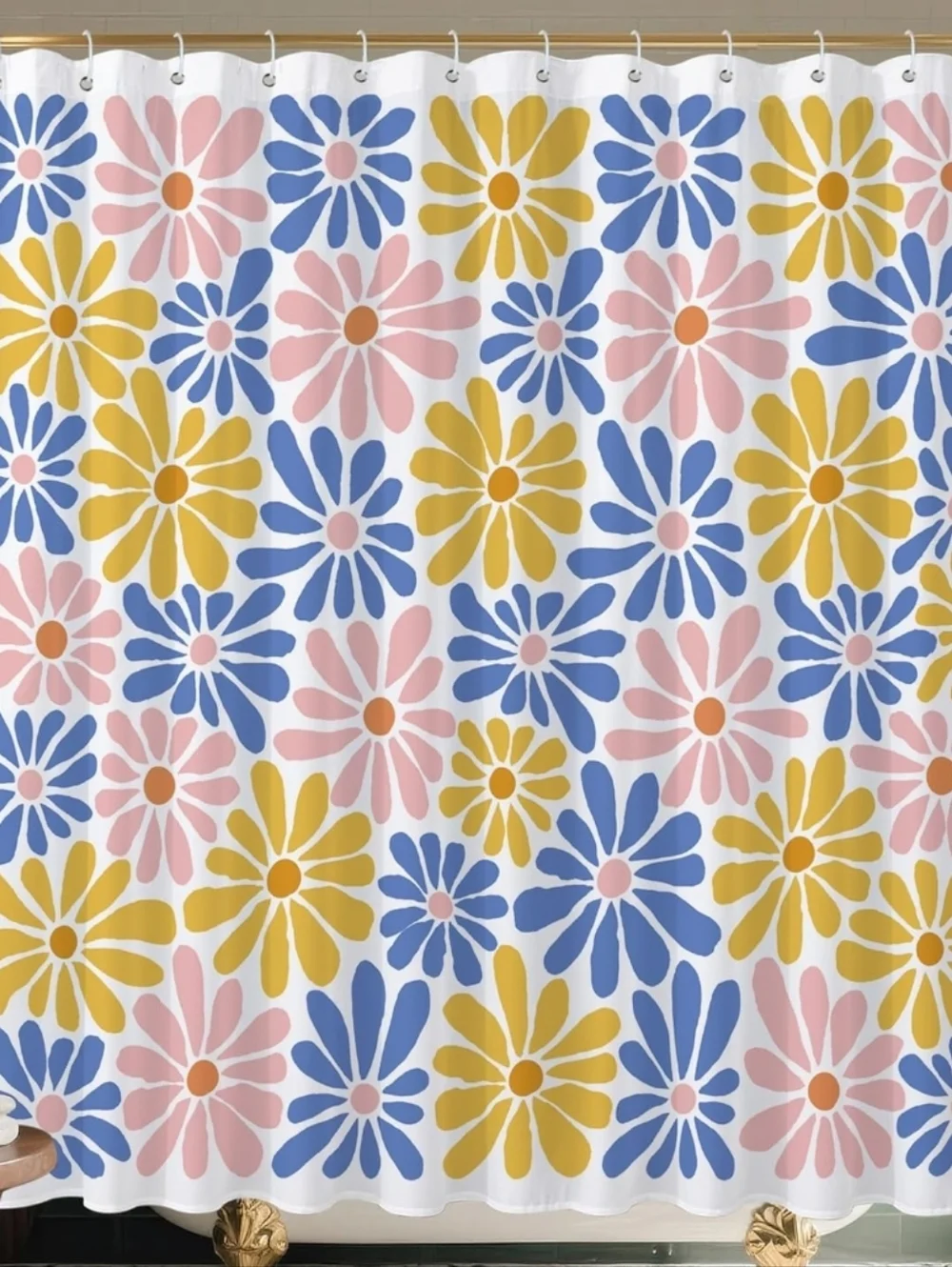 NEW! Pastel Daisy Shower Curtain 72x72